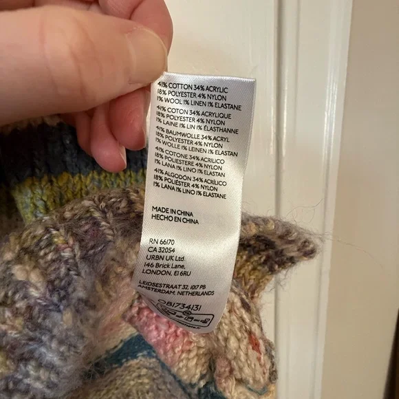 Pilcro Multicolor Knit Sleeveless Sweater Vest - Pink, Blue & Green - Picture 4 of 4